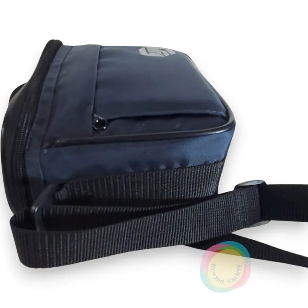 Vintage Fuji Camera Bag Navy Blue Adjustable Nylon